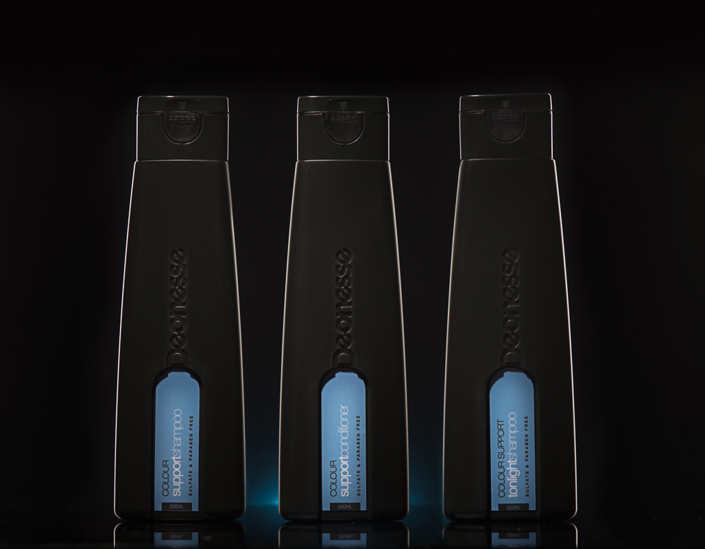 deonesse shampoo bottles product shoot 14