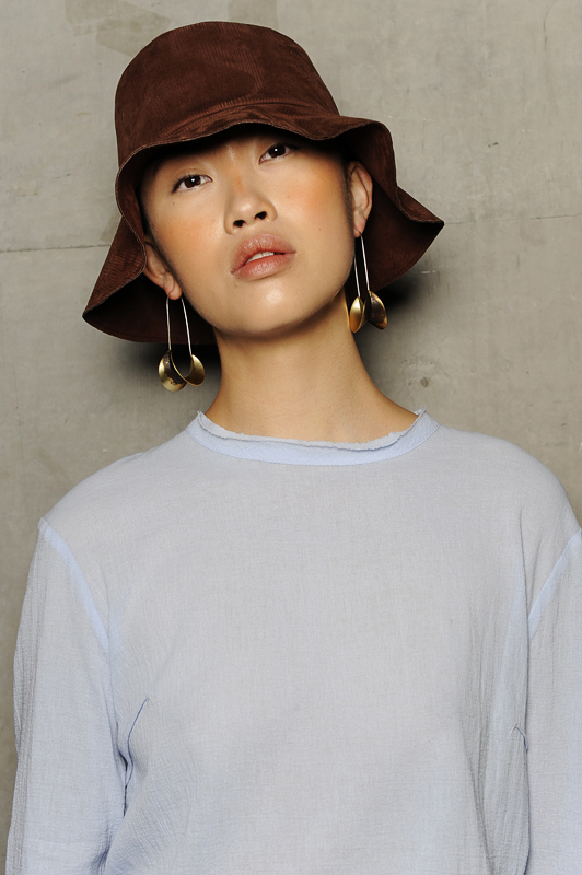 model poses backstage ahead of the albus lumen show at mercedes benz fashion week 5