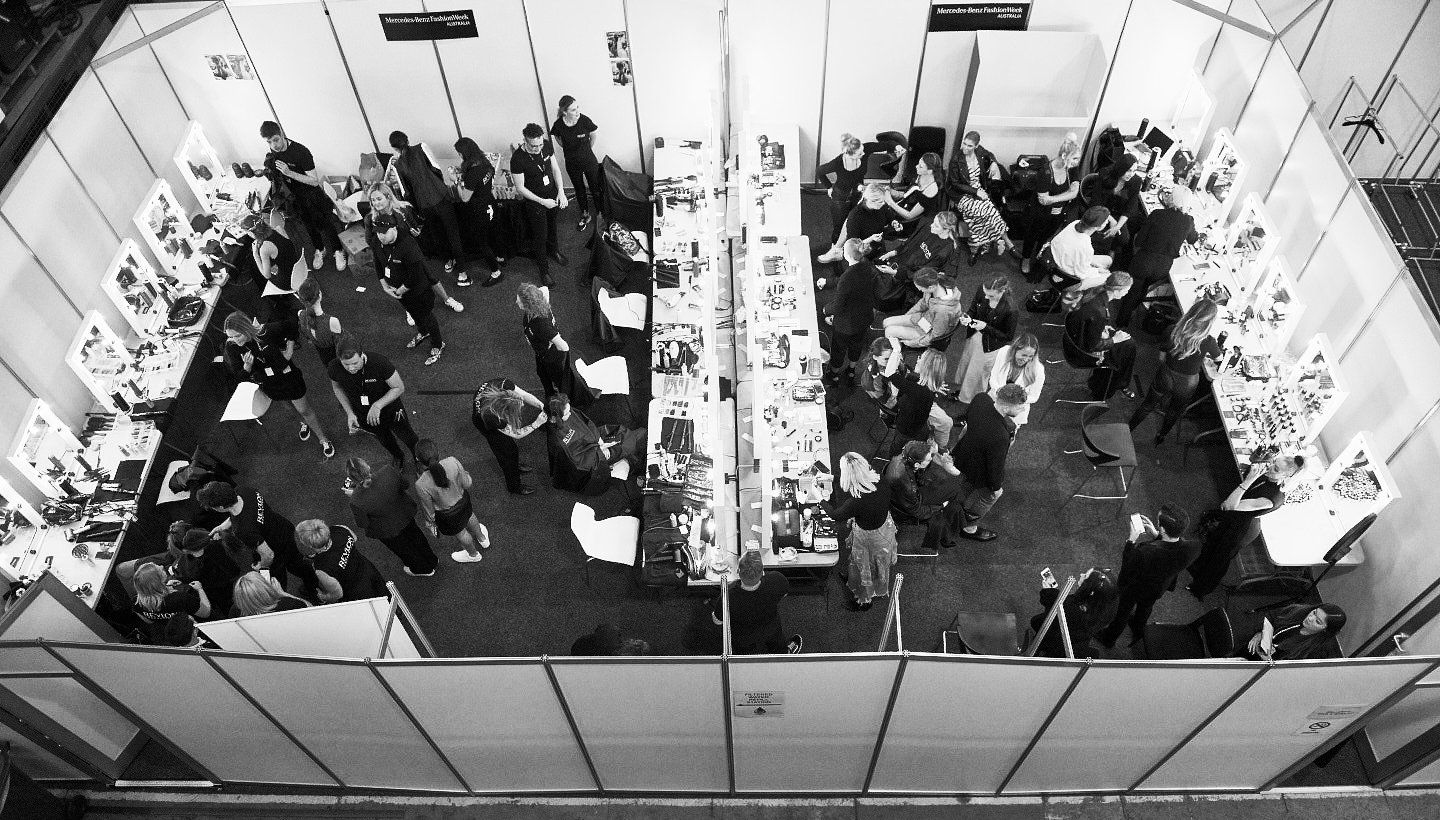 models prepare backstage hair and makeup sydney fashion week image 17