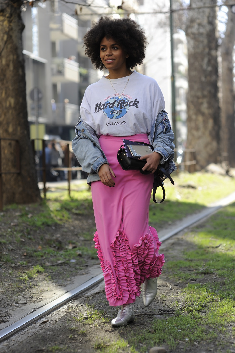street style milan fashion week outside of dolce gabbana aminat belli poses for the cameras editorial vogue influencer image 28
