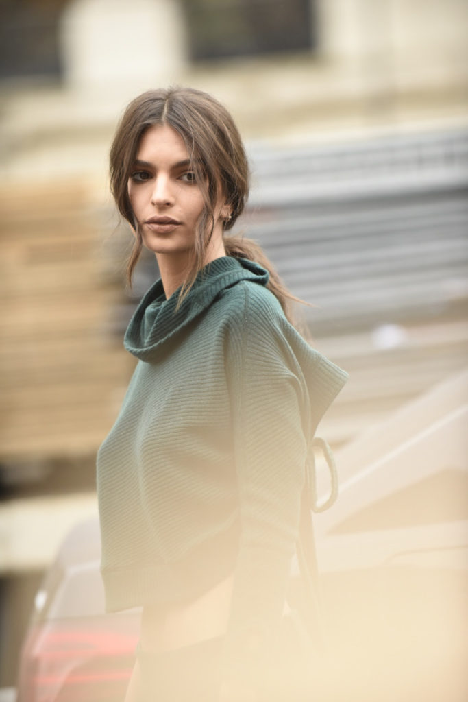 street style paris fashion week outside of paco rabanne emily ratajkowski poses for the cameras editorial vogue model image 32